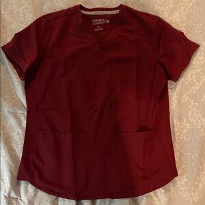 Fabletics Deep Red Short Sleeve Top